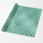 Tiffany Aqua Mint Groen Glanzend Glas Diamond Cut Cadeaupapier (Uitgerold)