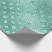 Tiffany Aqua Mint Groen Glanzend Glas Diamond Cut Cadeaupapier (Hoek)