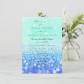 Tiffany Aqua Navy Blue Mint Glitter Vrijgezellenfe Kaart (Staand voorkant)