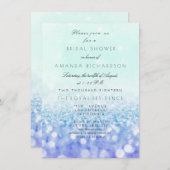 Tiffany Aqua Paars VIP Mint Glitter Vrijgezellenfe Kaart (Voorkant / Achterkant)