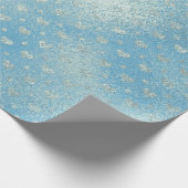 Tiffany Aqua Silver White Blue Shiny Glass Hearts Cadeaupapier (Hoek)