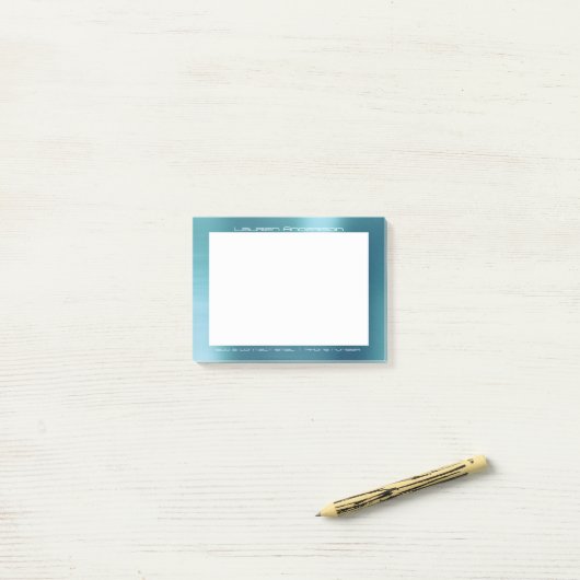 Tiffany Aqua White Kantoor Aangepast gepersonalise Post-it® Notes (Op bureau)