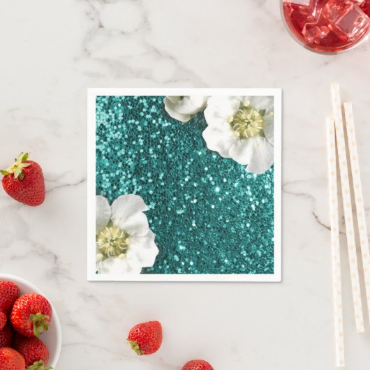 Tiffany Aquatic Beach Jasmine Glitter Sequin Servet (Insitu)