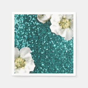 Tiffany Aquatic Beach Jasmine Glitter Sequin Servet