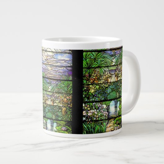 Tiffany Art Nouveau Glas in lood Jumbo Mok (Voorkant rechts)