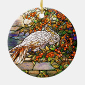 Tiffany Art Nouveau Glas in lood Parrot Ornament (Achterkant)