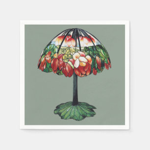 Tiffany Art Nouveau Rode Lotus Bloem Servet