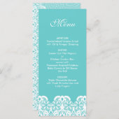 Tiffany Blauwgroen Lace Wedding Menu (Voorkant / Achterkant)