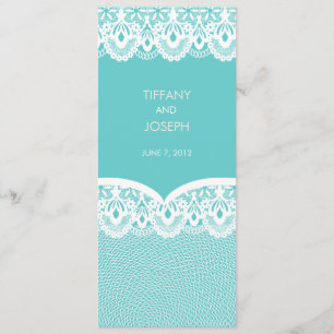 Tiffany Blauwgroen White Lace Wedding Invitation Kaart