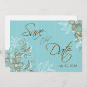 Tiffany Bloemen Bruiloft Save The Date Kaart (Voorkant / Achterkant)