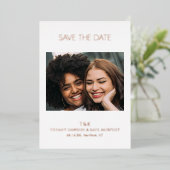 Tiffany Bold Modern Wedding Save the Date Folie Uitnodiging (Staand Voorkant)