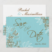 Tiffany Bruiloft Bloemen Save The Date Kaart (Voorkant / Achterkant)