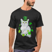Tiffany Cat Shamrock Happy St Patrick's Day Cat T-shirt (Voorkant)