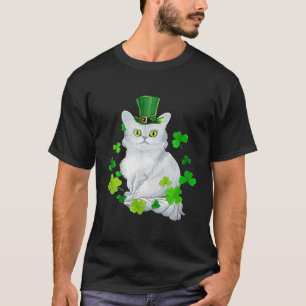Tiffany Cat Shamrock Happy St Patrick's Day Cat T-shirt