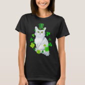 Tiffany Cat Shamrock Happy St Patrick's Day Cat T-shirt (Voorkant)