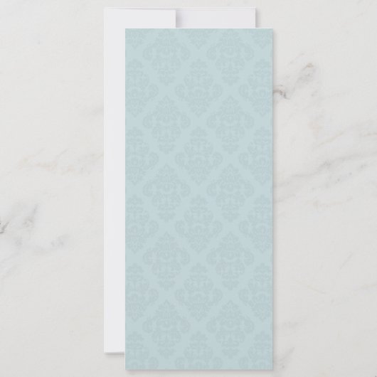 Tiffany Damask Monogram Wedding Invitation Kaart (Achterkant)