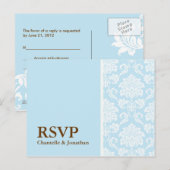 Tiffany Damask RSVP Briefkaart (Voorkant / Achterkant)