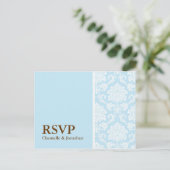 Tiffany Damask RSVP Briefkaart (Staand voorkant)