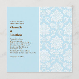 Tiffany Damask Wedding Invitation Kaart