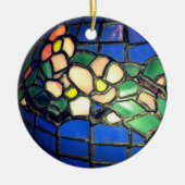 Tiffany Dogwood Glas in lood Ceramic Ornament (Voorkant)