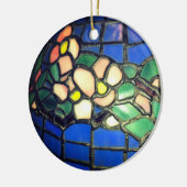 Tiffany Dogwood Glas in lood Ceramic Ornament (Links)