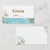 Tiffany en Bruin Bloemen Tafel Plaats Kaarten Plaatskaartje (Voorkant / Achterkant)
