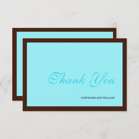 Tiffany en bruine bruiloft Dank je wel Bedankkaart (Voorkant / Achterkant)