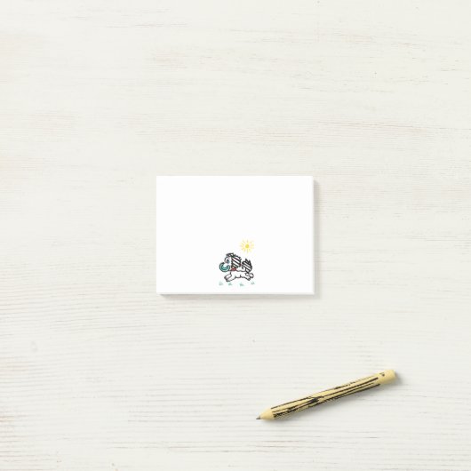 Tiffany en haar Frisbee Post-It Notes (Op bureau)