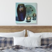 Tiffany favrile bord en vassen canvas afdruk (Insitu (Slaapkamer))