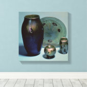 Tiffany favrile bord en vassen canvas afdruk (Insitu (Houten vloer))