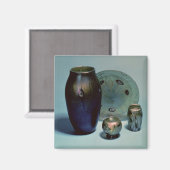 Tiffany favrile bord en vassen magneet (Voorkant / Achterkant)