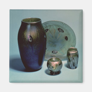 Tiffany favrile bord en vassen magneet