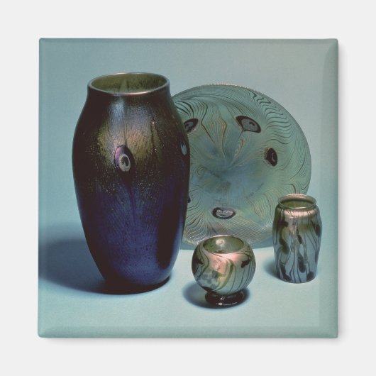 Tiffany favrile bord en vassen magneet (Voorkant)