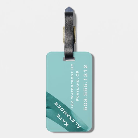 Tiffany geïnspireerd bagagelabel (Achterkant verticaal)