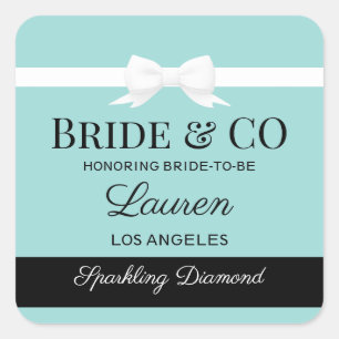 Tiffany Geïnspireerde Bruid Sticker Favor Labels 