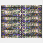 Tiffany Glas in lood Clematis Floral Flowers Fleece Deken (Voorkant (Horizontaal))