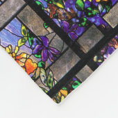 Tiffany Glas in lood Clematis Floral Flowers Fleece Deken (Hoek)