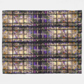 Tiffany Glas in lood Clematis Floral Flowers Fleece Deken (Voorkant (Horizontaal))