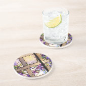 Tiffany Glas in lood Clematis Lattice Onderzetter (Zijkant)