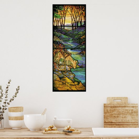 Tiffany Glas in lood Deer Print (Keuken)