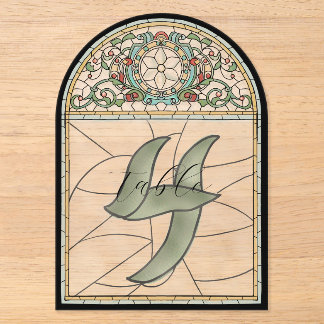 Tiffany Glas-in-Lood Effect Acrylic Tafel Nummers Acryl Uitnodigingen