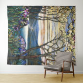 Tiffany Glas in lood Magnolias Irises Art Nouveau Wandkleed (In Situ (horizontaal))