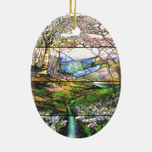 Tiffany Glas in lood Natuur Ornament (Achterkant)