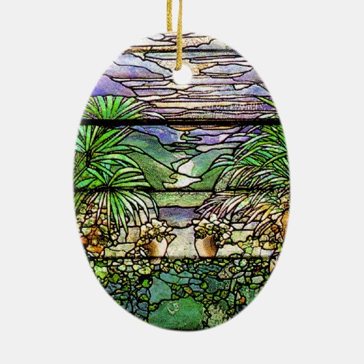 Tiffany Glas in lood Natuur Ornament (Achterkant)