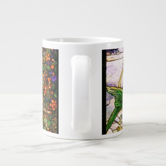 Tiffany Glas in lood Parrots Jumbo Mok (Achterkant)