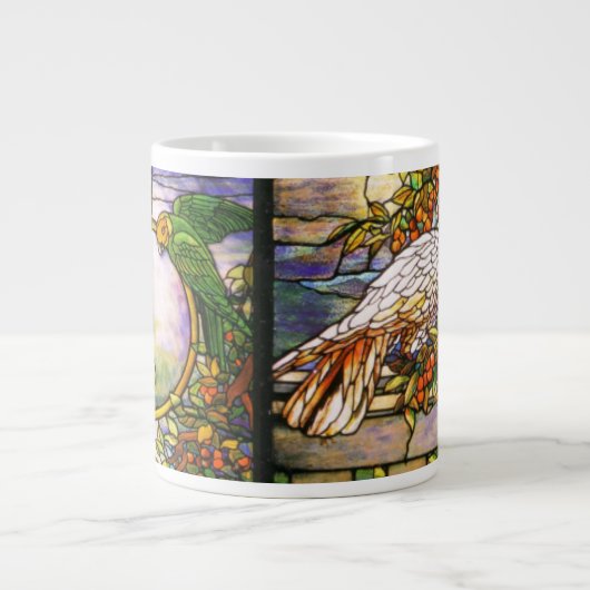 Tiffany Glas in lood Parrots Jumbo Mok (Voorkant)