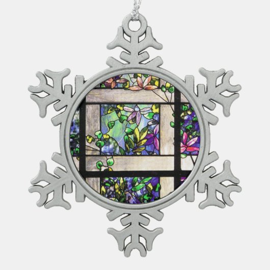 Tiffany Glas in lood Snowflake Ornament (Voorkant)