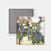 Tiffany Glas in lood Wisteria Bloemen Bloemen Magneet (Voorkant / Achterkant)