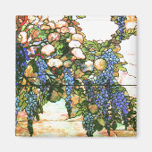 Tiffany Glas in lood Wisteria Bloemen Bloemen Magneet (Voorkant)