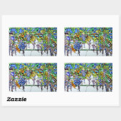 Tiffany Glas in lood Wisteria Floral Rechthoekige Sticker (Vel)